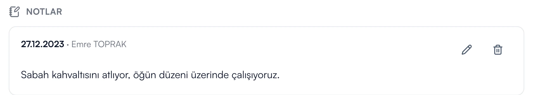 Görüşme notları, tarih sırasıyla