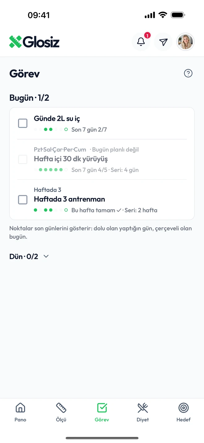 Danışanın telefonunda görevler